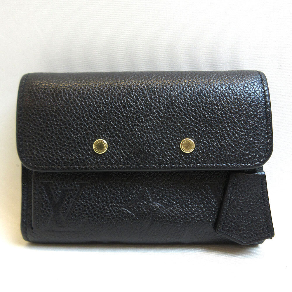 Louis Vuitton Portefeuille Pont Neuf Compact Noir Black Tri fold Wallet